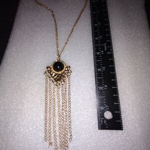 Long Egyptian style dangle necklace